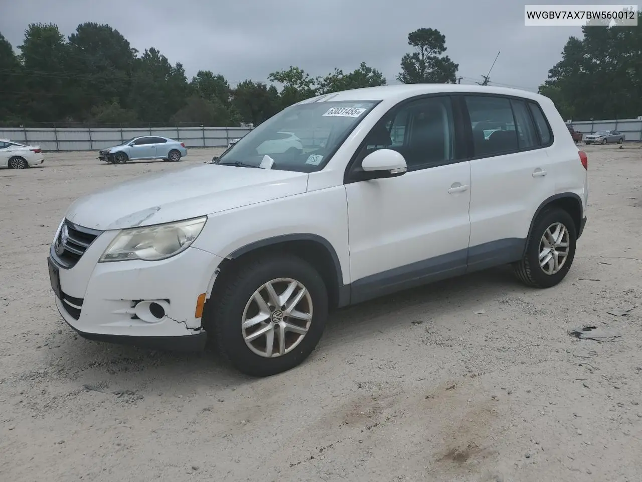 2011 Volkswagen Tiguan S VIN: WVGBV7AX7BW560012 Lot: 63031455