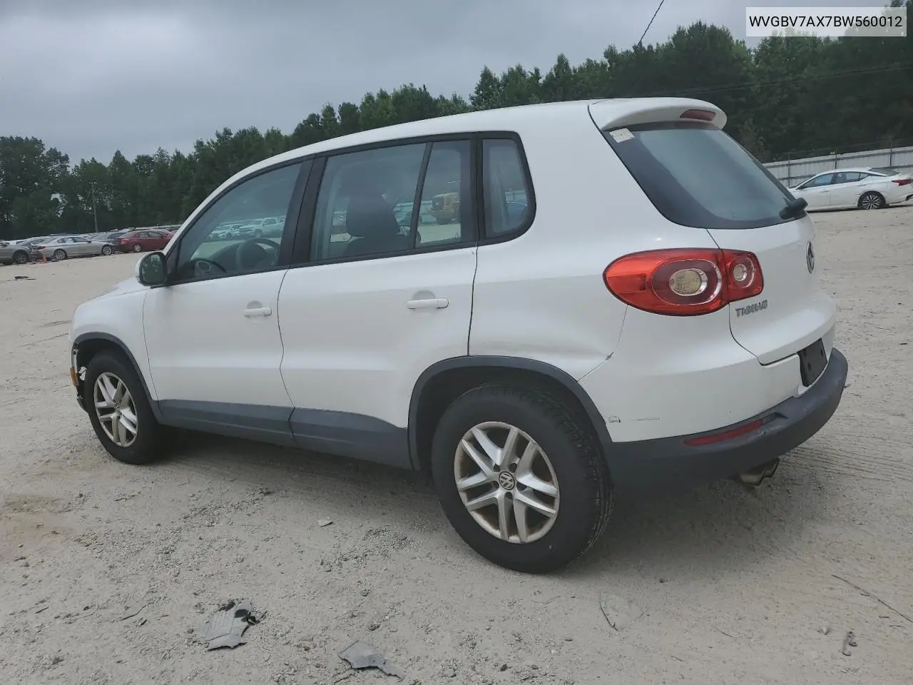 2011 Volkswagen Tiguan S VIN: WVGBV7AX7BW560012 Lot: 63031455