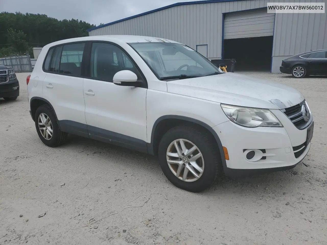 2011 Volkswagen Tiguan S VIN: WVGBV7AX7BW560012 Lot: 63031455