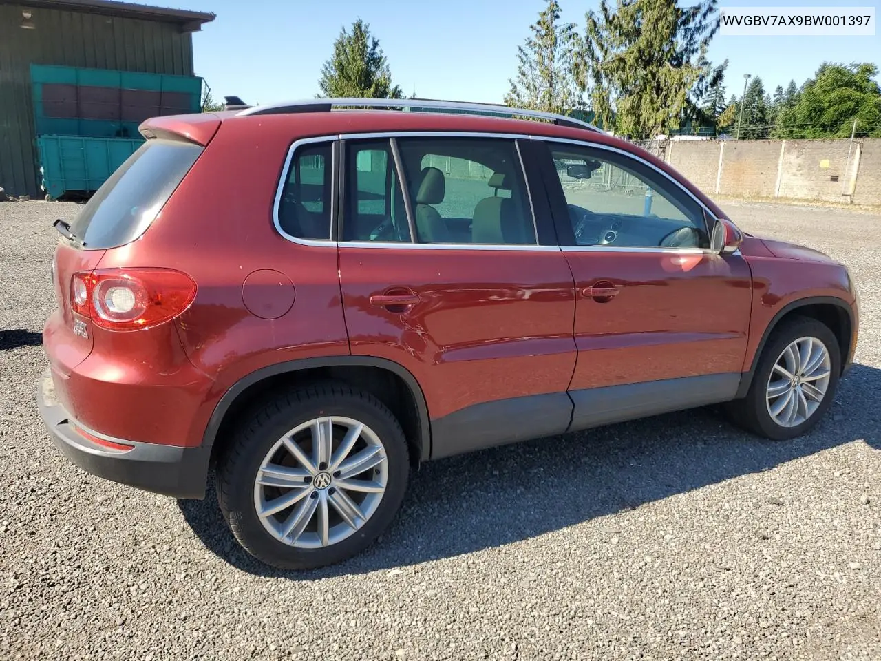 2011 Volkswagen Tiguan S VIN: WVGBV7AX9BW001397 Lot: 63137055