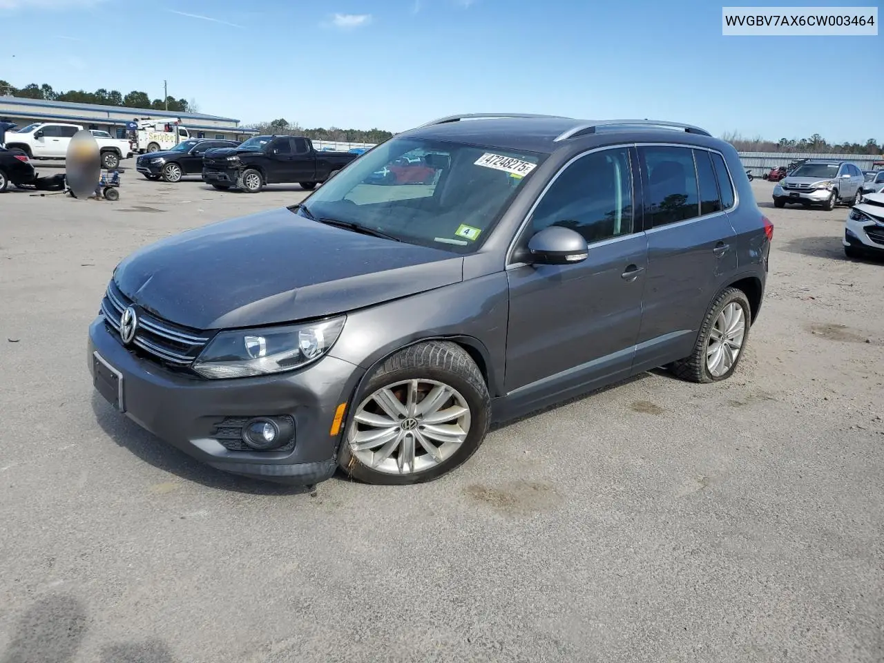 2012 Volkswagen Tiguan S VIN: WVGBV7AX6CW003464 Lot: 47248275