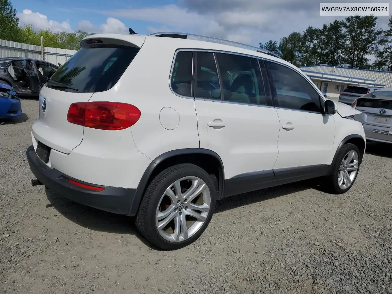 2012 Volkswagen Tiguan S VIN: WVGBV7AX8CW560974 Lot: 56707805