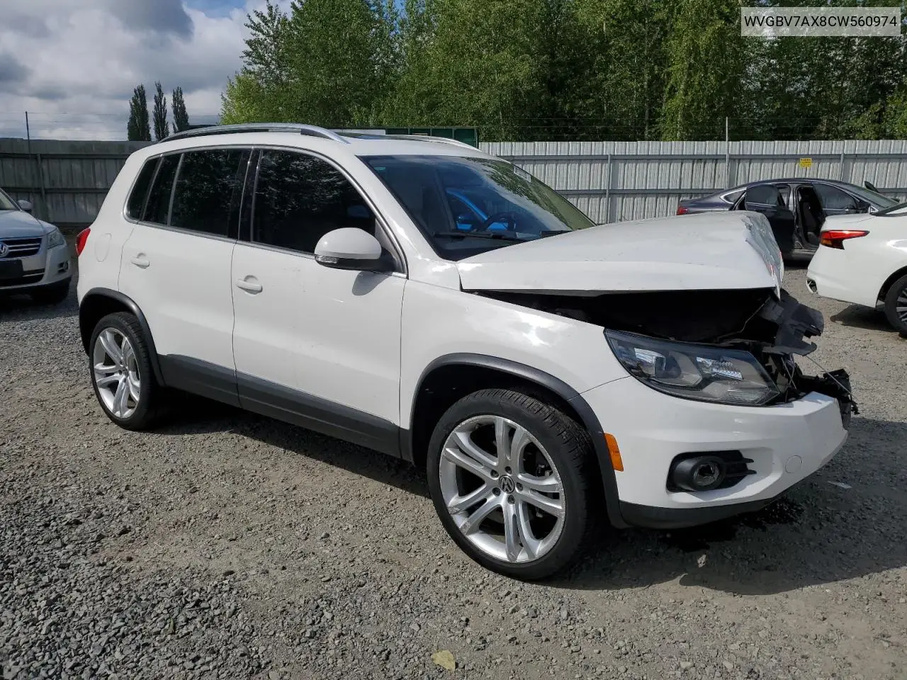 2012 Volkswagen Tiguan S VIN: WVGBV7AX8CW560974 Lot: 56707805