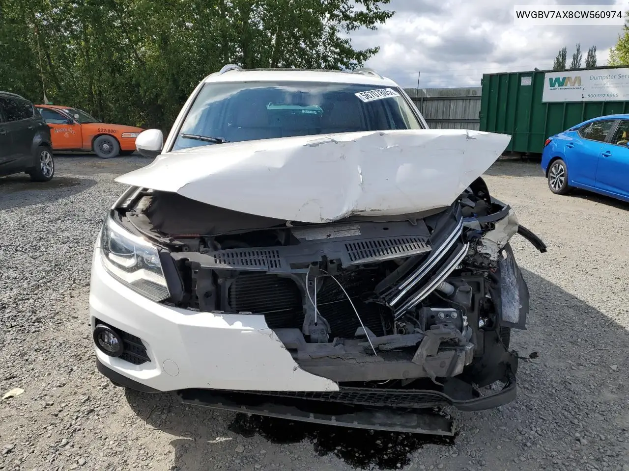 2012 Volkswagen Tiguan S VIN: WVGBV7AX8CW560974 Lot: 56707805