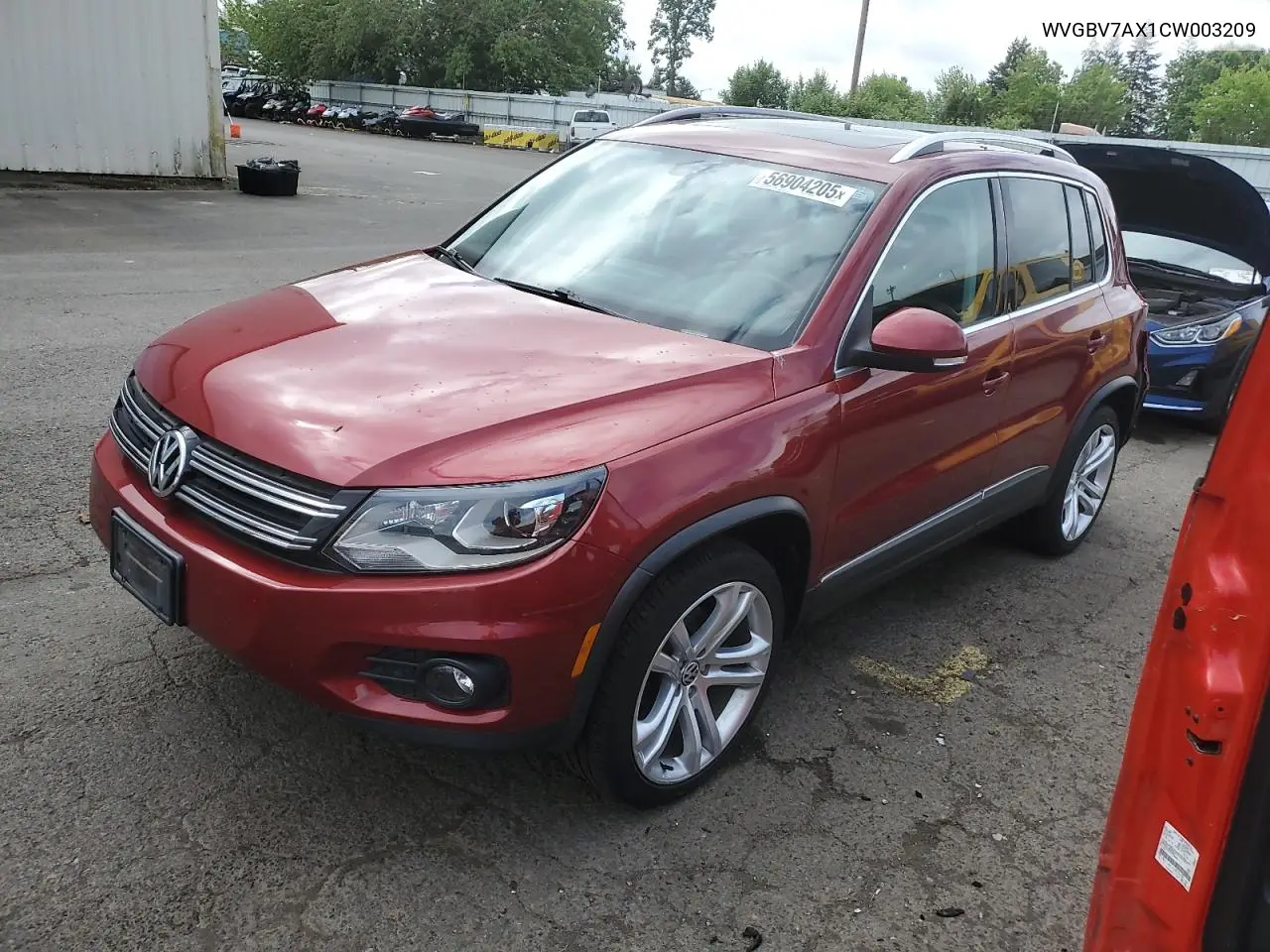 2012 Volkswagen Tiguan S VIN: WVGBV7AX1CW003209 Lot: 56904205