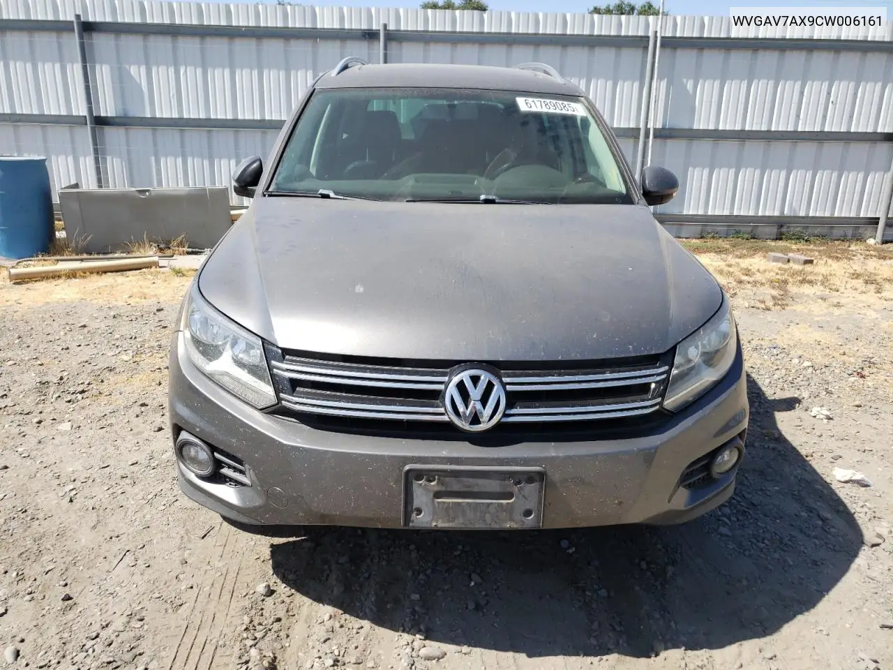 2012 Volkswagen Tiguan S VIN: WVGAV7AX9CW006161 Lot: 61789085