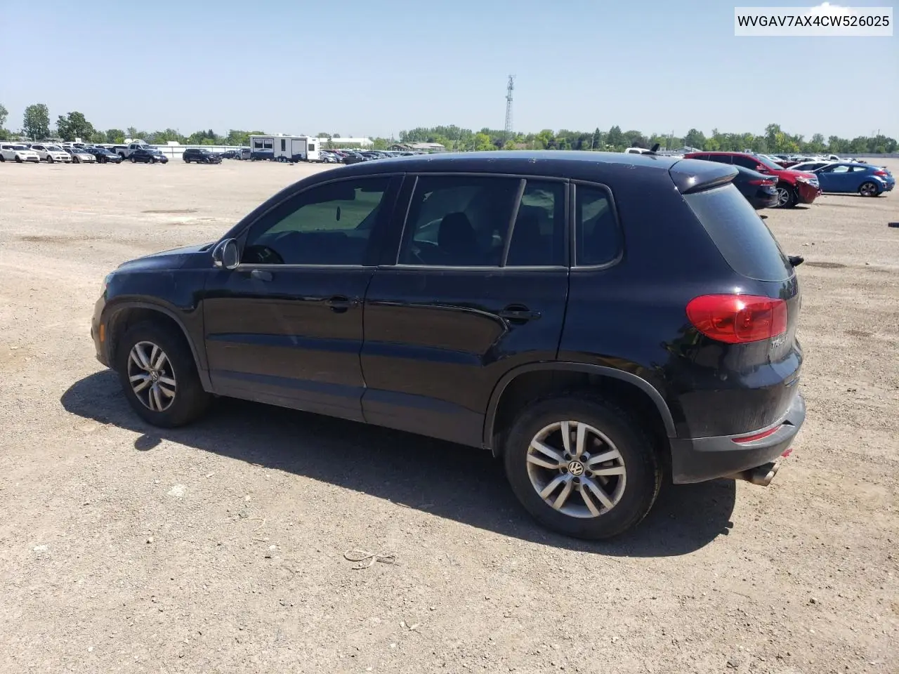 2012 Volkswagen Tiguan S VIN: WVGAV7AX4CW526025 Lot: 62213695