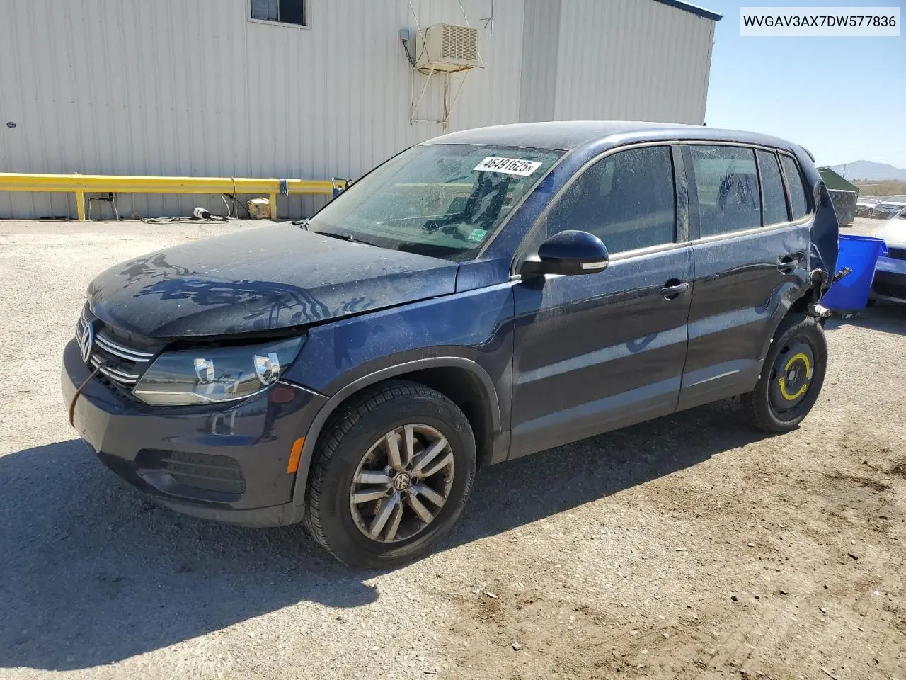 2013 Volkswagen Tiguan S VIN: WVGAV3AX7DW577836 Lot: 46491625