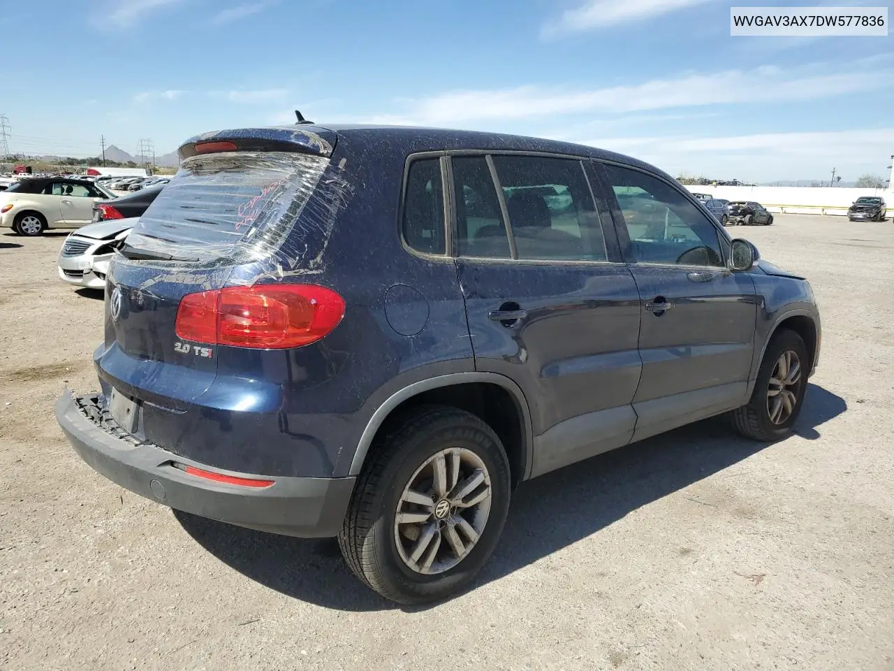2013 Volkswagen Tiguan S VIN: WVGAV3AX7DW577836 Lot: 46491625
