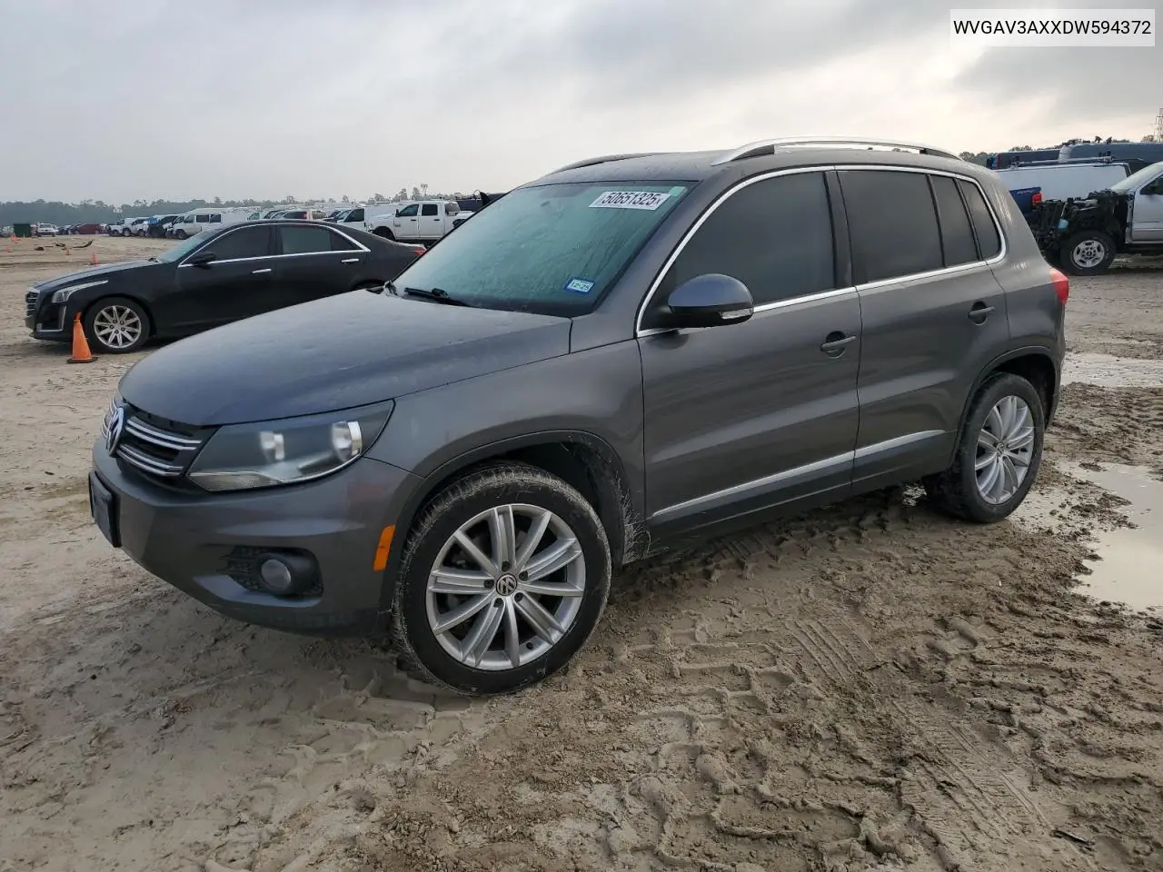 2013 Volkswagen Tiguan S VIN: WVGAV3AXXDW594372 Lot: 50651325