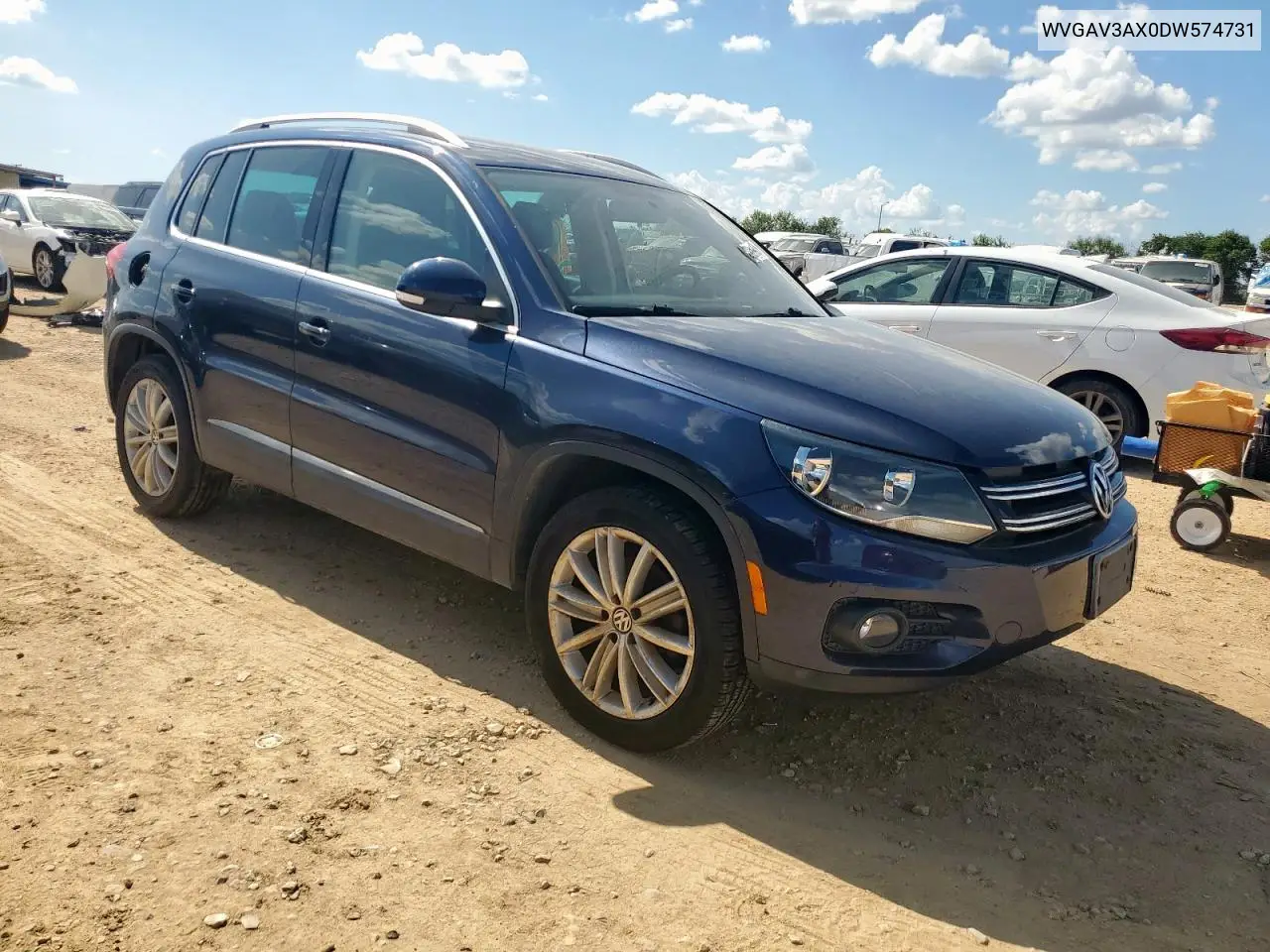 2013 Volkswagen Tiguan S VIN: WVGAV3AX0DW574731 Lot: 62732185