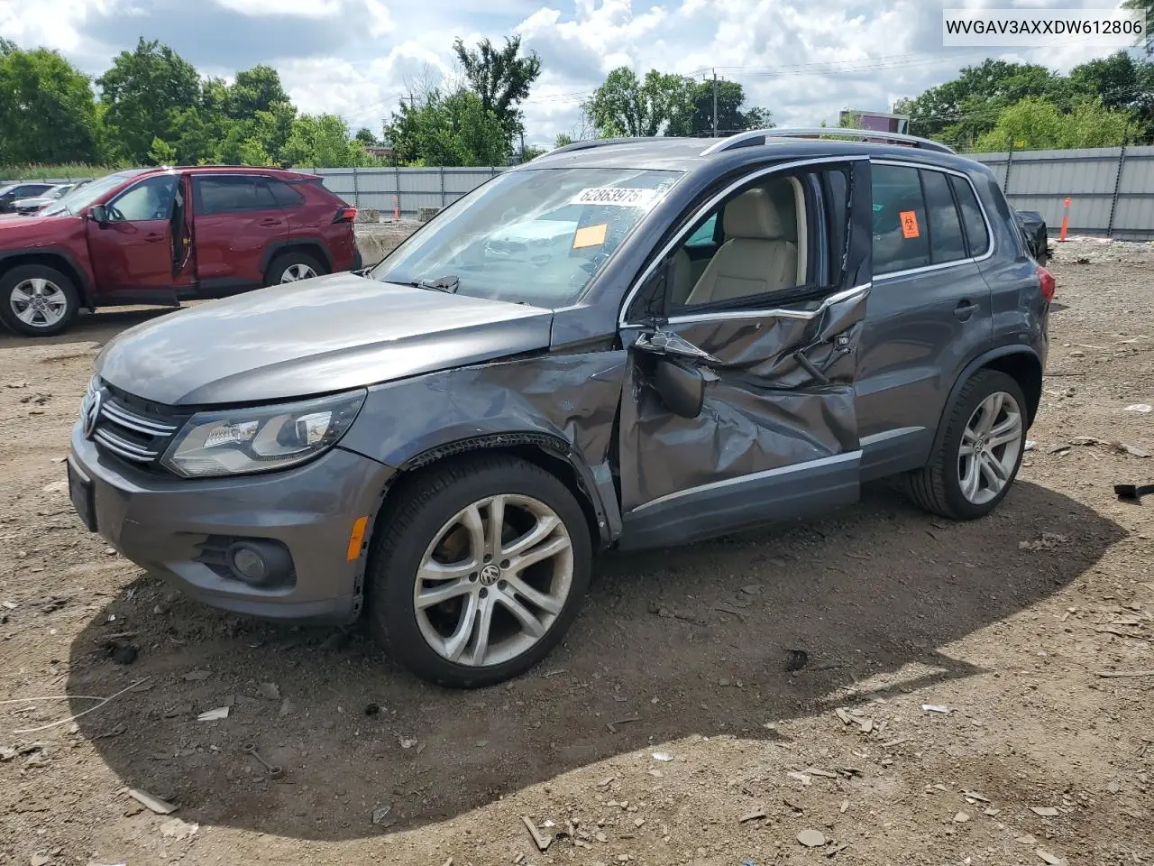 2013 Volkswagen Tiguan S VIN: WVGAV3AXXDW612806 Lot: 62863975