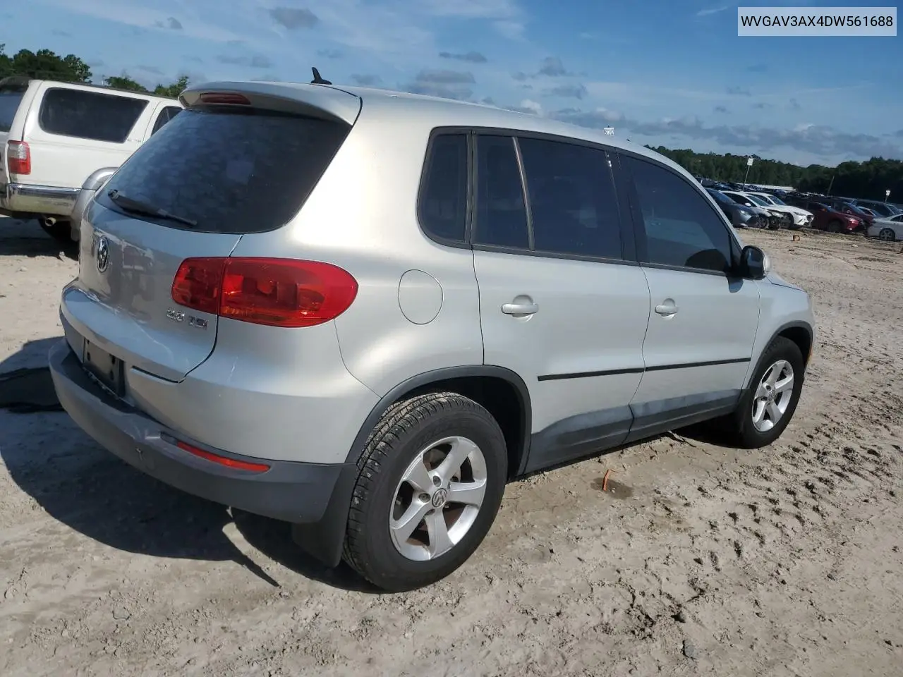2013 Volkswagen Tiguan S VIN: WVGAV3AX4DW561688 Lot: 63202505