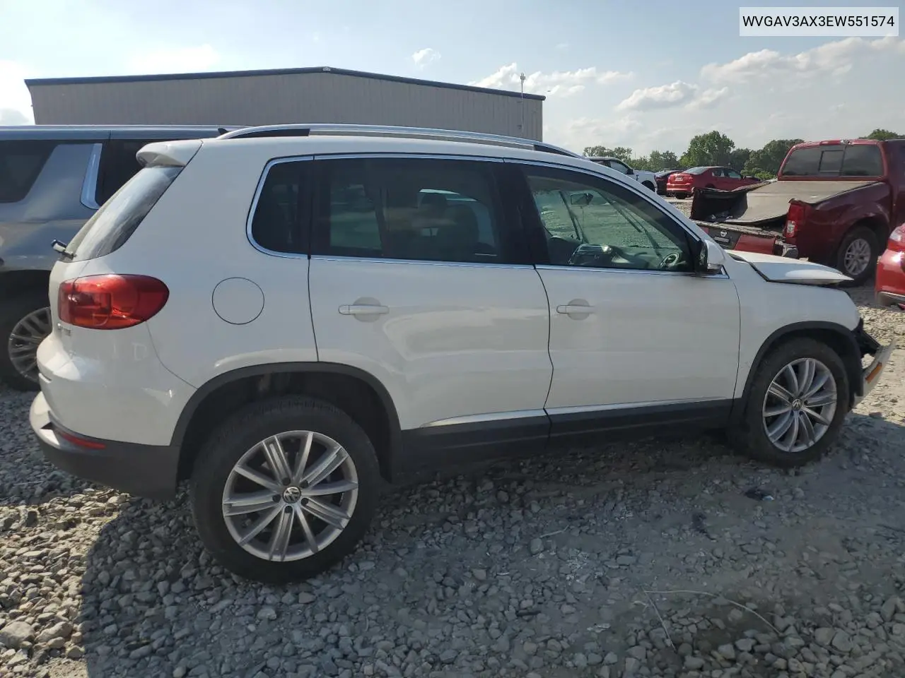 2014 Volkswagen Tiguan S VIN: WVGAV3AX3EW551574 Lot: 54248705