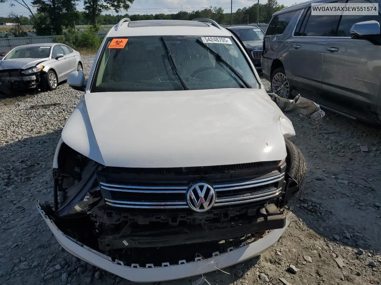 2014 Volkswagen Tiguan S VIN: WVGAV3AX3EW551574 Lot: 54248705