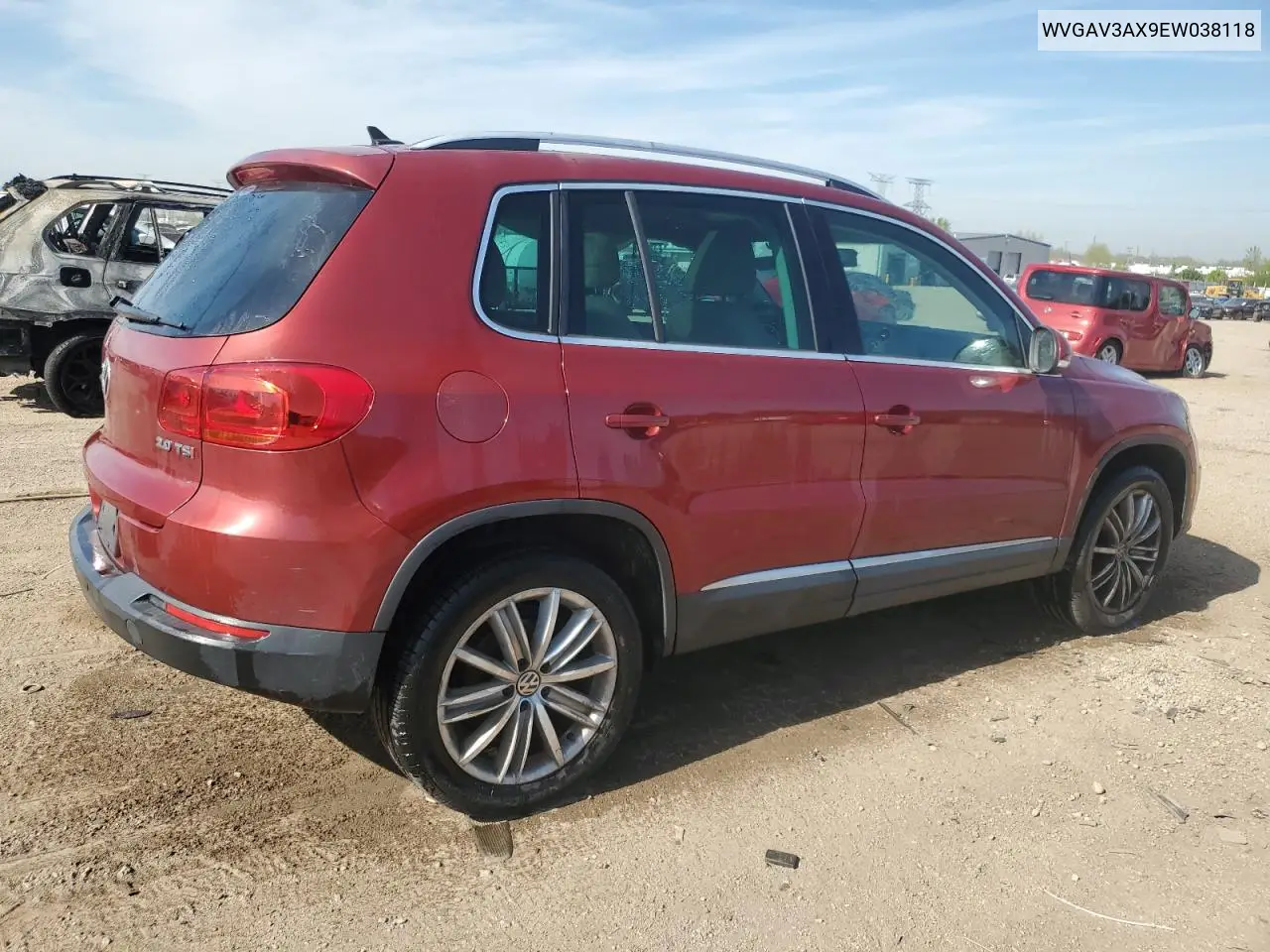 2014 Volkswagen Tiguan S VIN: WVGAV3AX9EW038118 Lot: 56329625