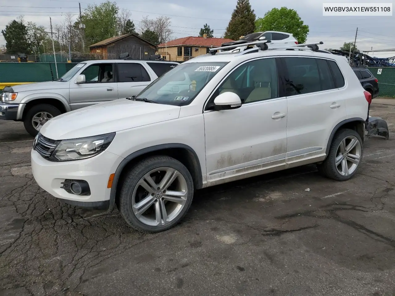 2014 Volkswagen Tiguan S VIN: WVGBV3AX1EW551108 Lot: 56520885