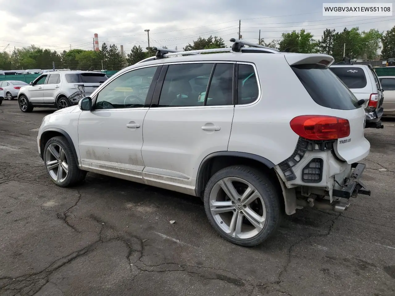 2014 Volkswagen Tiguan S VIN: WVGBV3AX1EW551108 Lot: 56520885