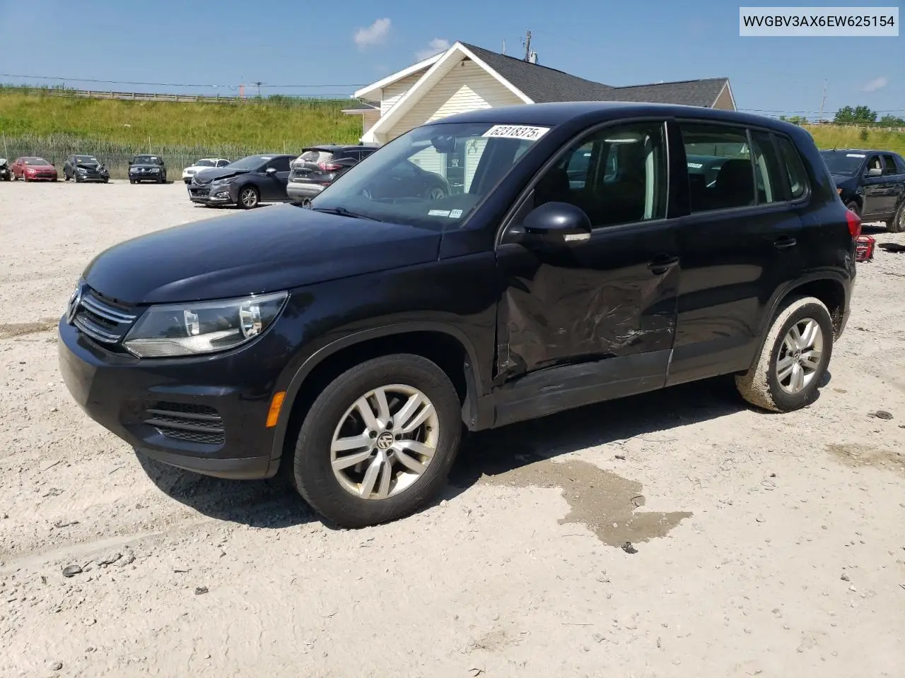 2014 Volkswagen Tiguan S VIN: WVGBV3AX6EW625154 Lot: 62318375