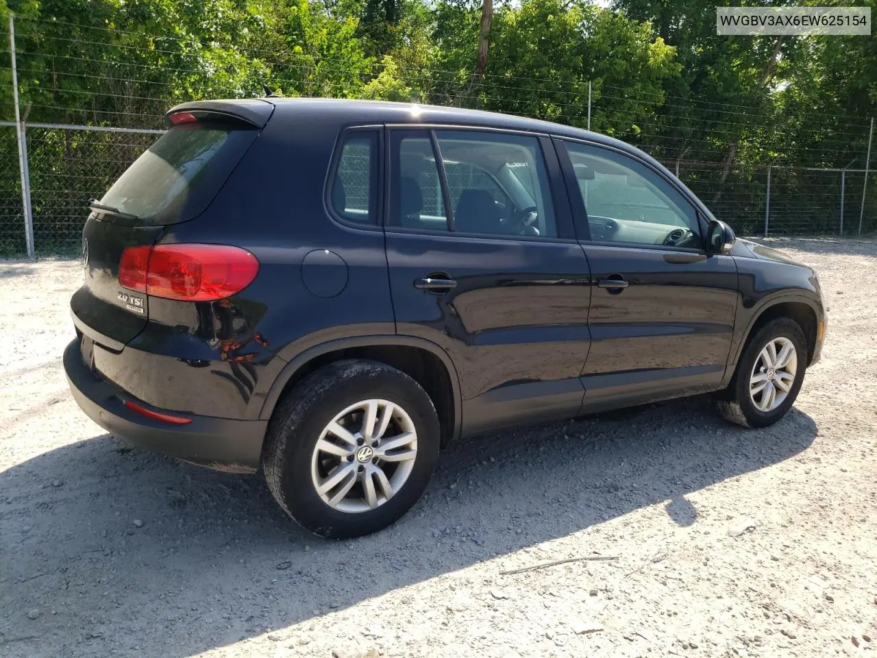 2014 Volkswagen Tiguan S VIN: WVGBV3AX6EW625154 Lot: 62318375
