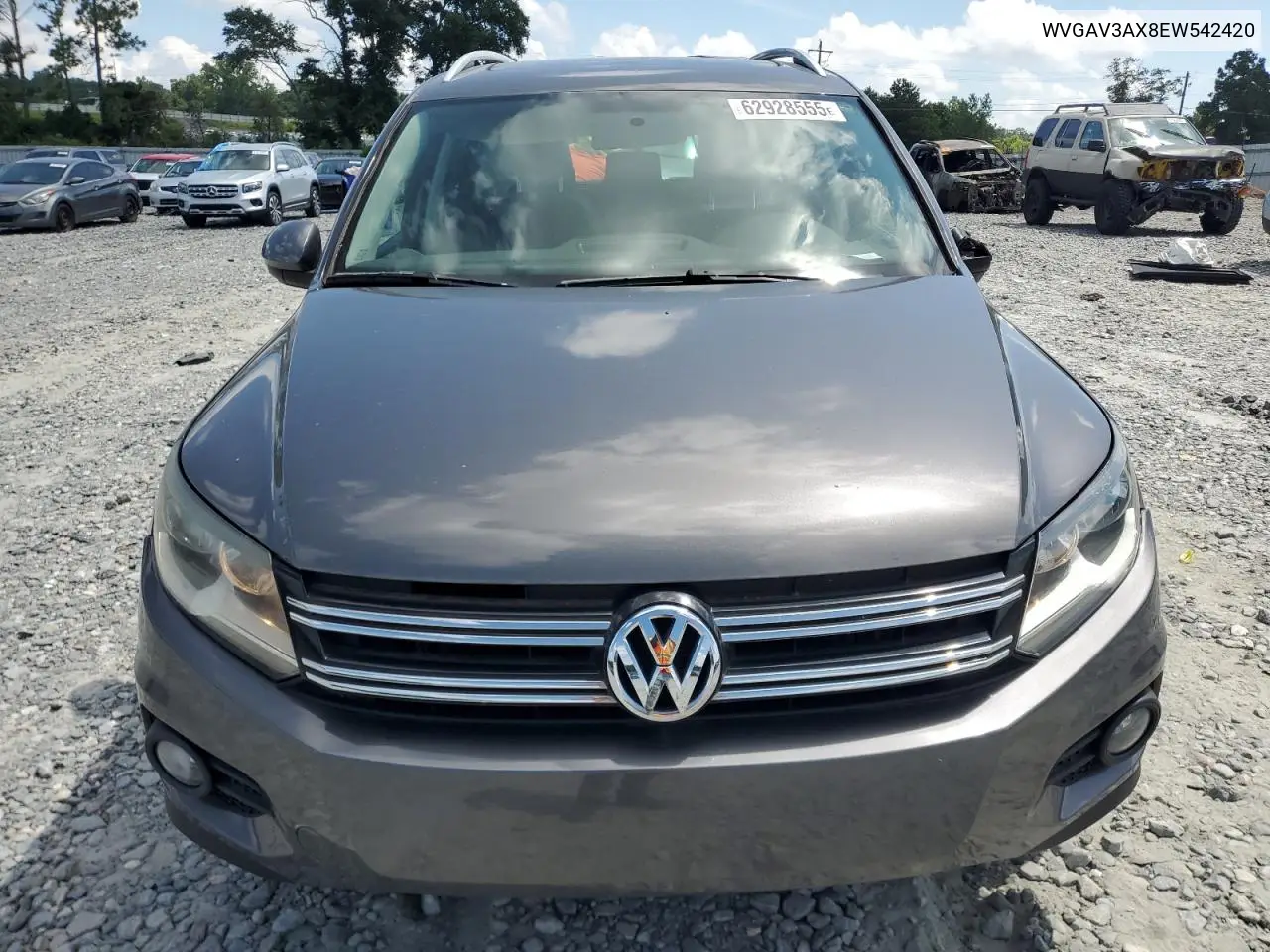 2014 Volkswagen Tiguan S VIN: WVGAV3AX8EW542420 Lot: 62928555