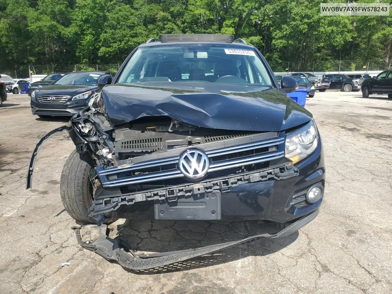 2015 Volkswagen Tiguan S VIN: WVGBV7AX9FW578243 Lot: 53835255