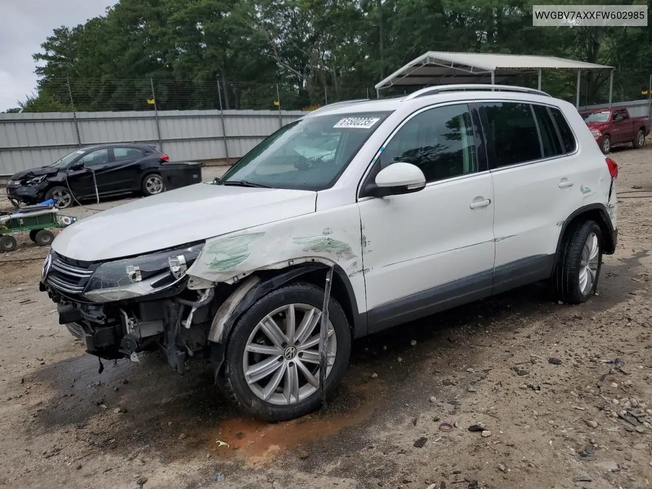 2015 Volkswagen Tiguan S VIN: WVGBV7AXXFW602985 Lot: 61500235