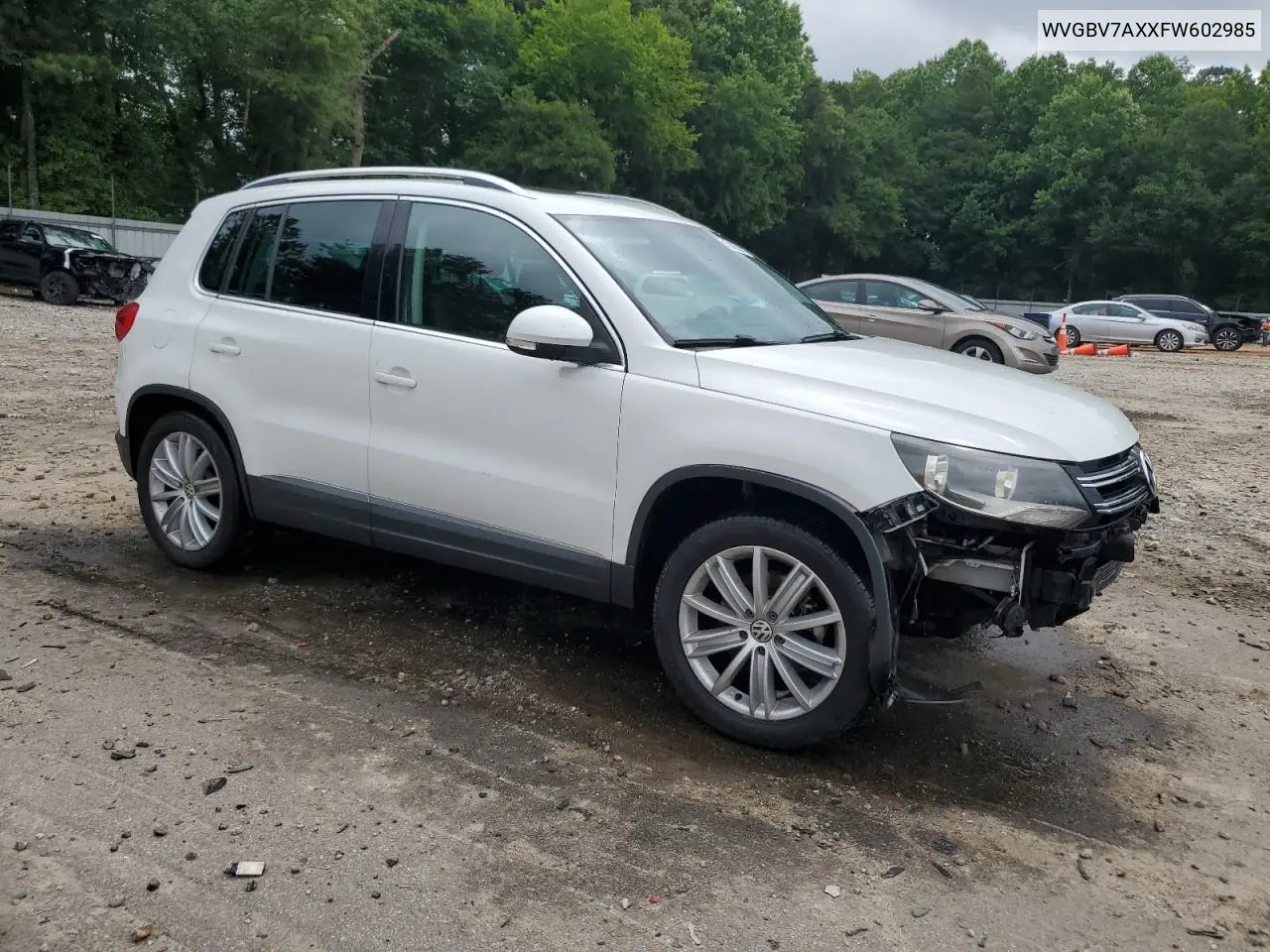 2015 Volkswagen Tiguan S VIN: WVGBV7AXXFW602985 Lot: 61500235