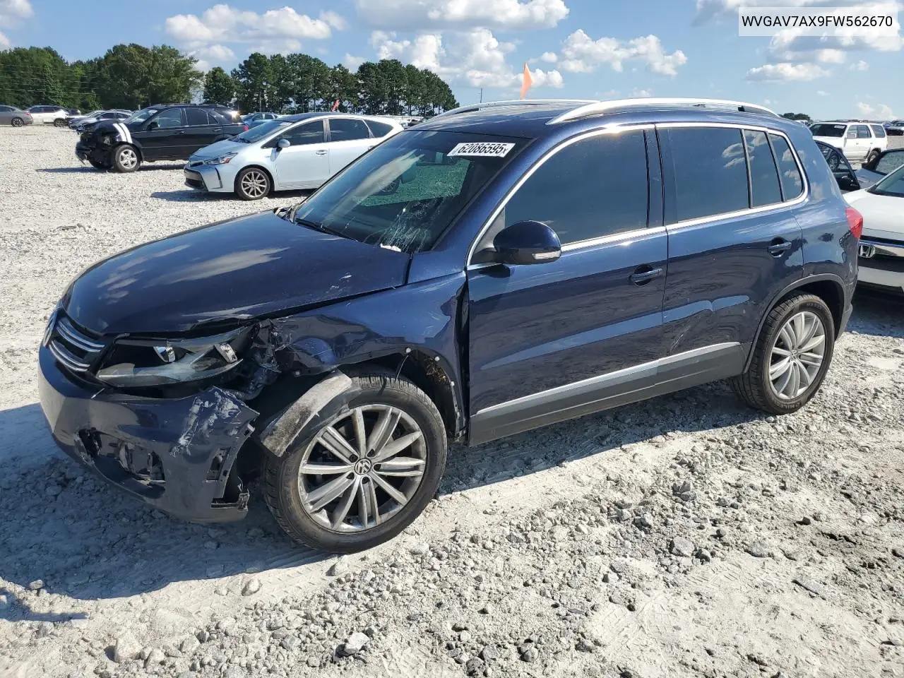 2015 Volkswagen Tiguan S VIN: WVGAV7AX9FW562670 Lot: 62086595