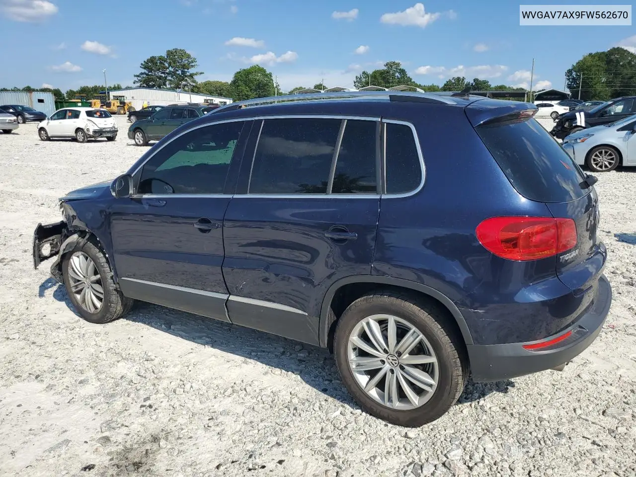 2015 Volkswagen Tiguan S VIN: WVGAV7AX9FW562670 Lot: 62086595