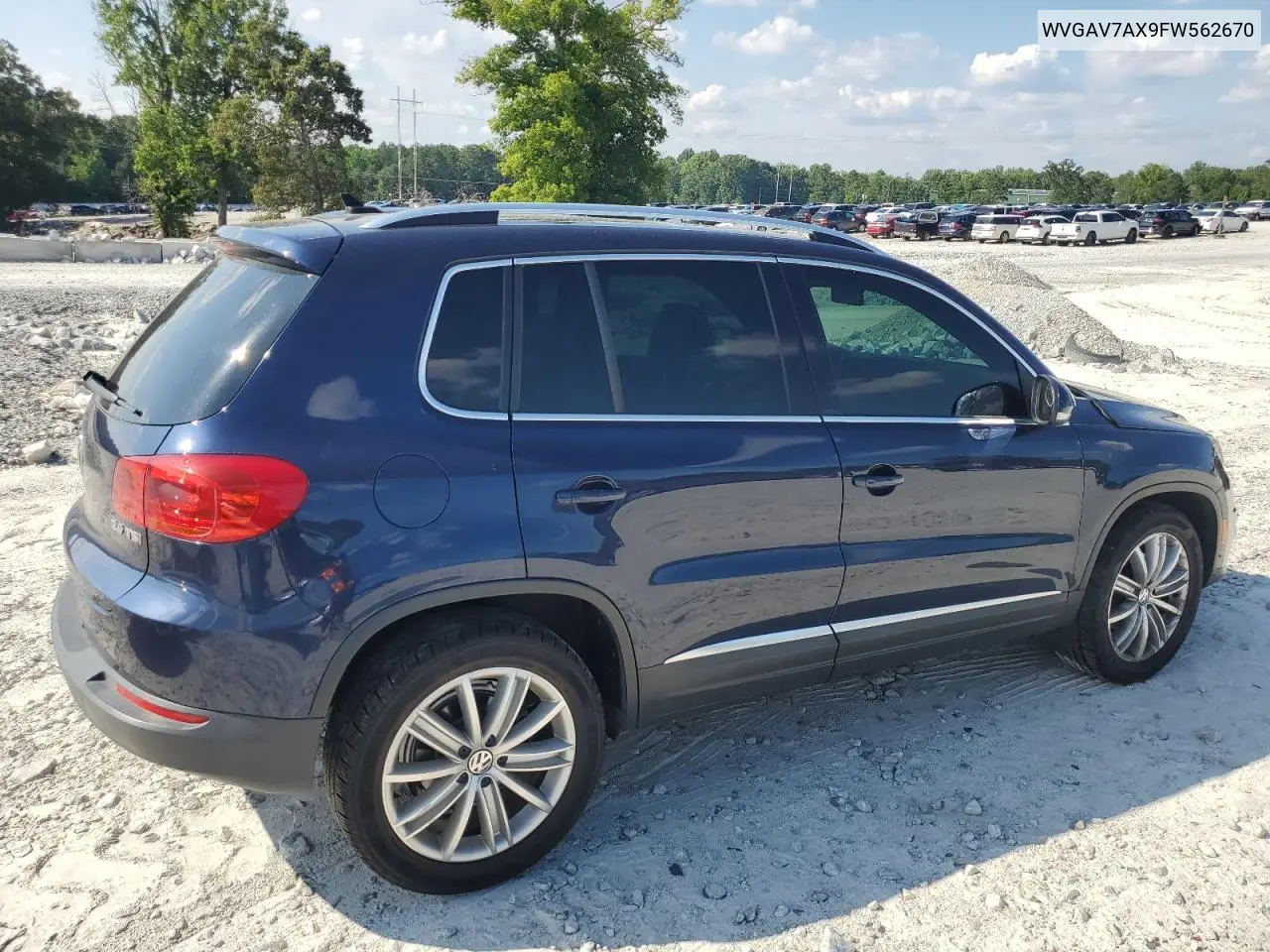 2015 Volkswagen Tiguan S VIN: WVGAV7AX9FW562670 Lot: 62086595