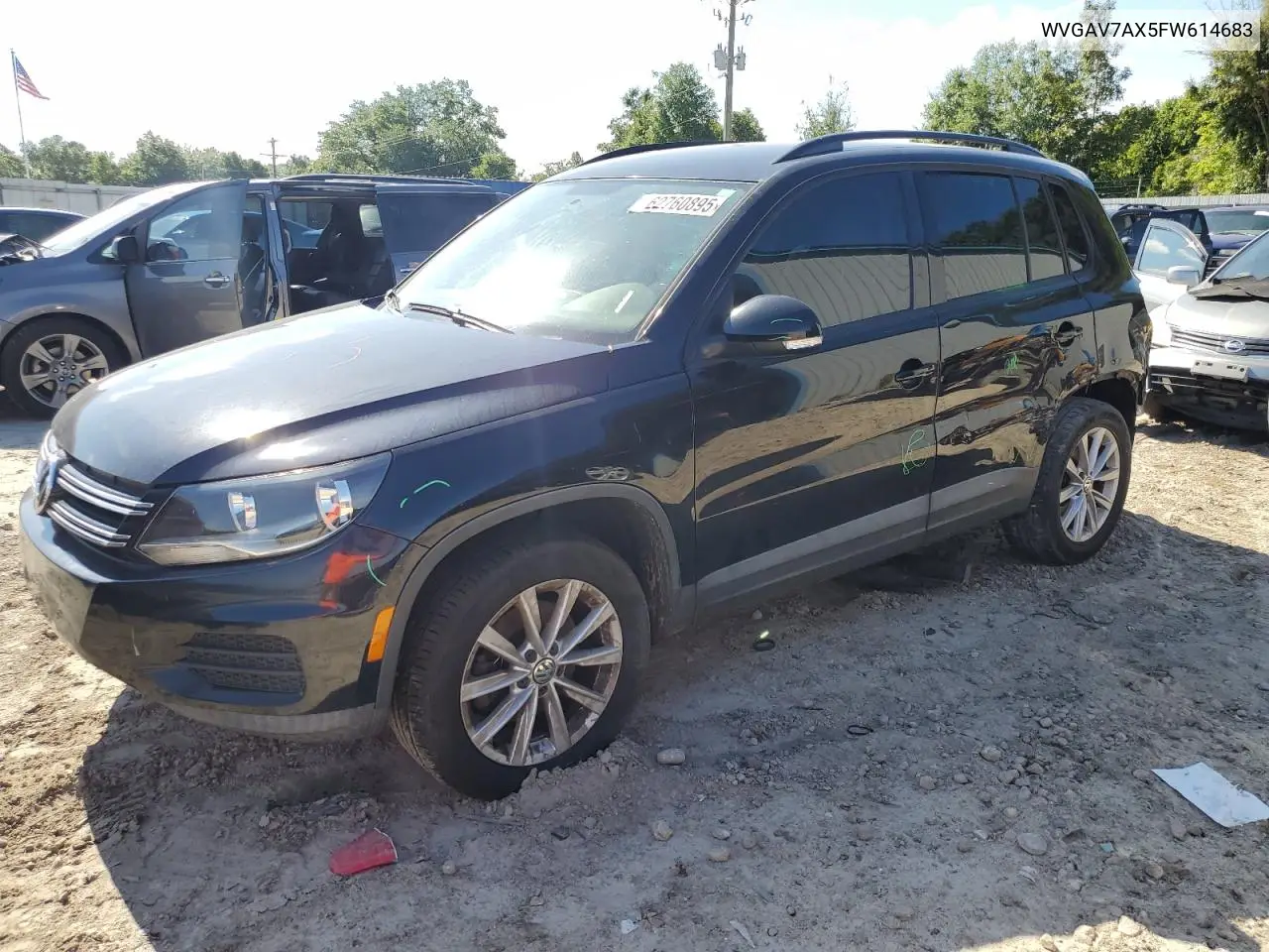 2015 Volkswagen Tiguan S VIN: WVGAV7AX5FW614683 Lot: 62760895