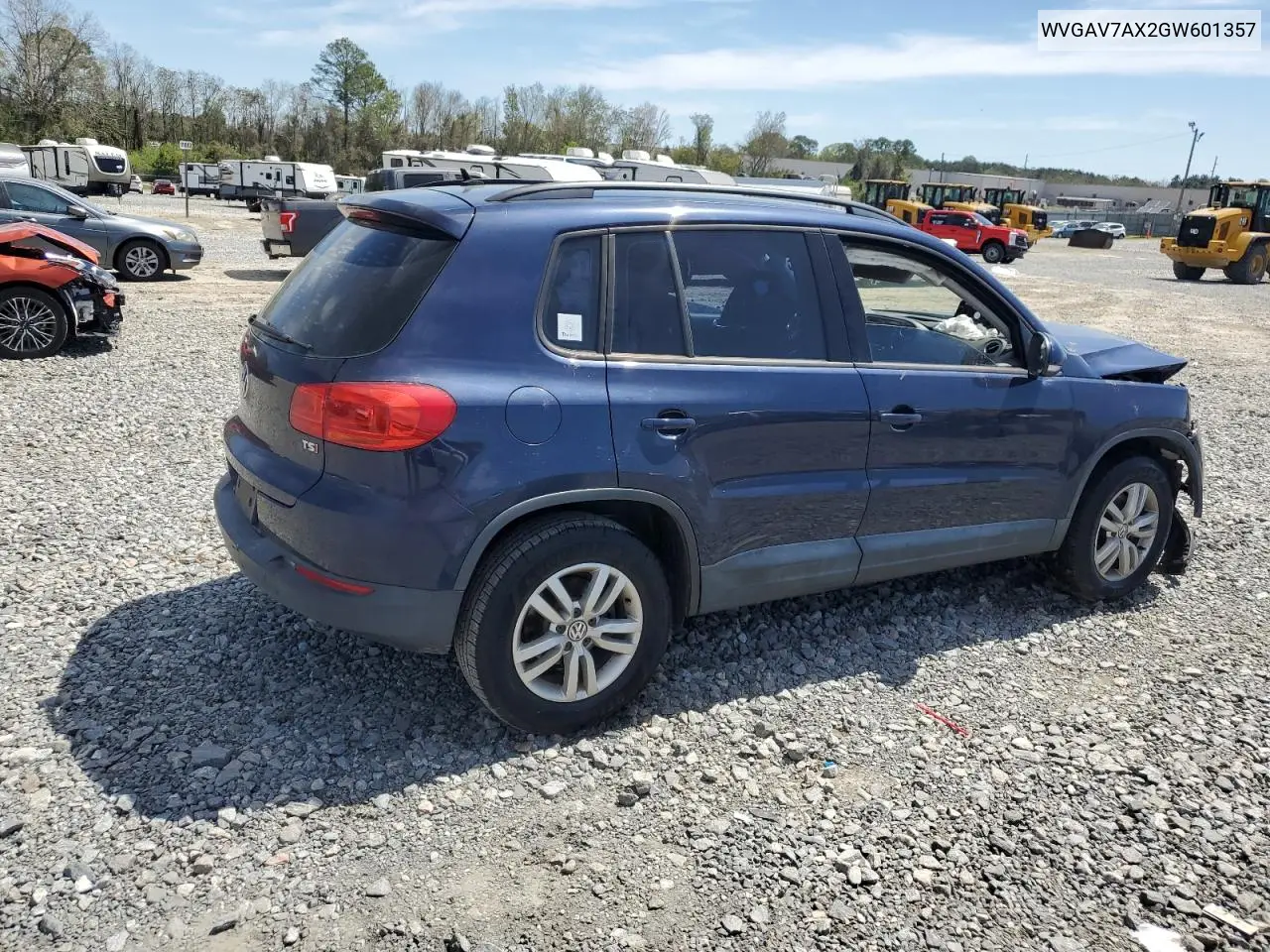 2016 Volkswagen Tiguan S VIN: WVGAV7AX2GW601357 Lot: 50563725
