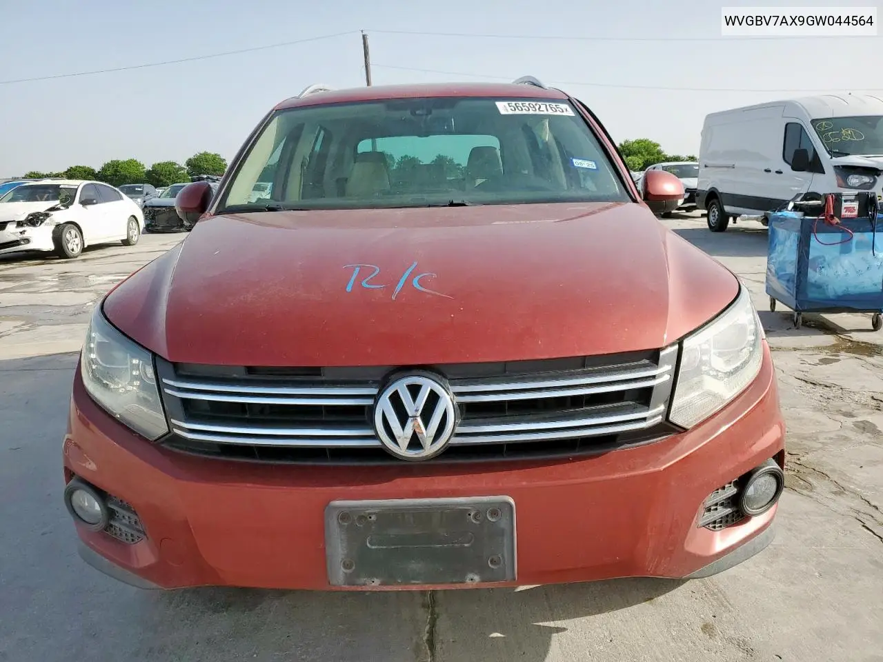 2016 Volkswagen Tiguan S VIN: WVGBV7AX9GW044564 Lot: 56592765