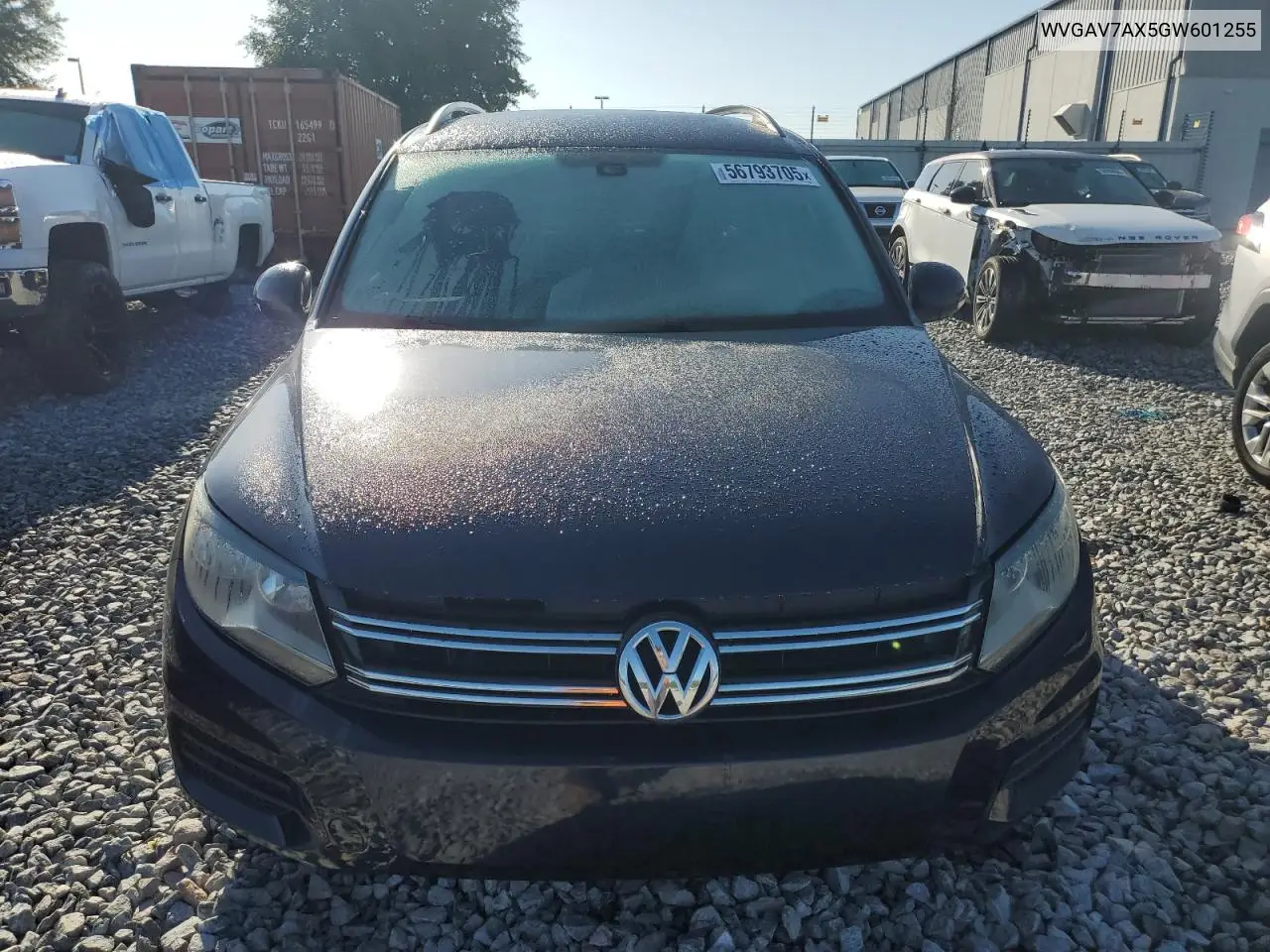 2016 Volkswagen Tiguan S VIN: WVGAV7AX5GW601255 Lot: 56793705