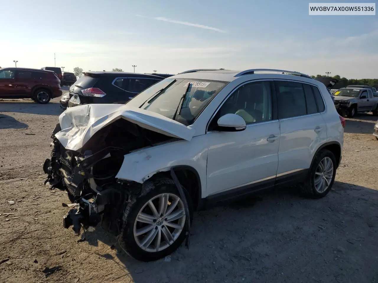 2016 Volkswagen Tiguan S VIN: WVGBV7AX0GW551336 Lot: 61378515