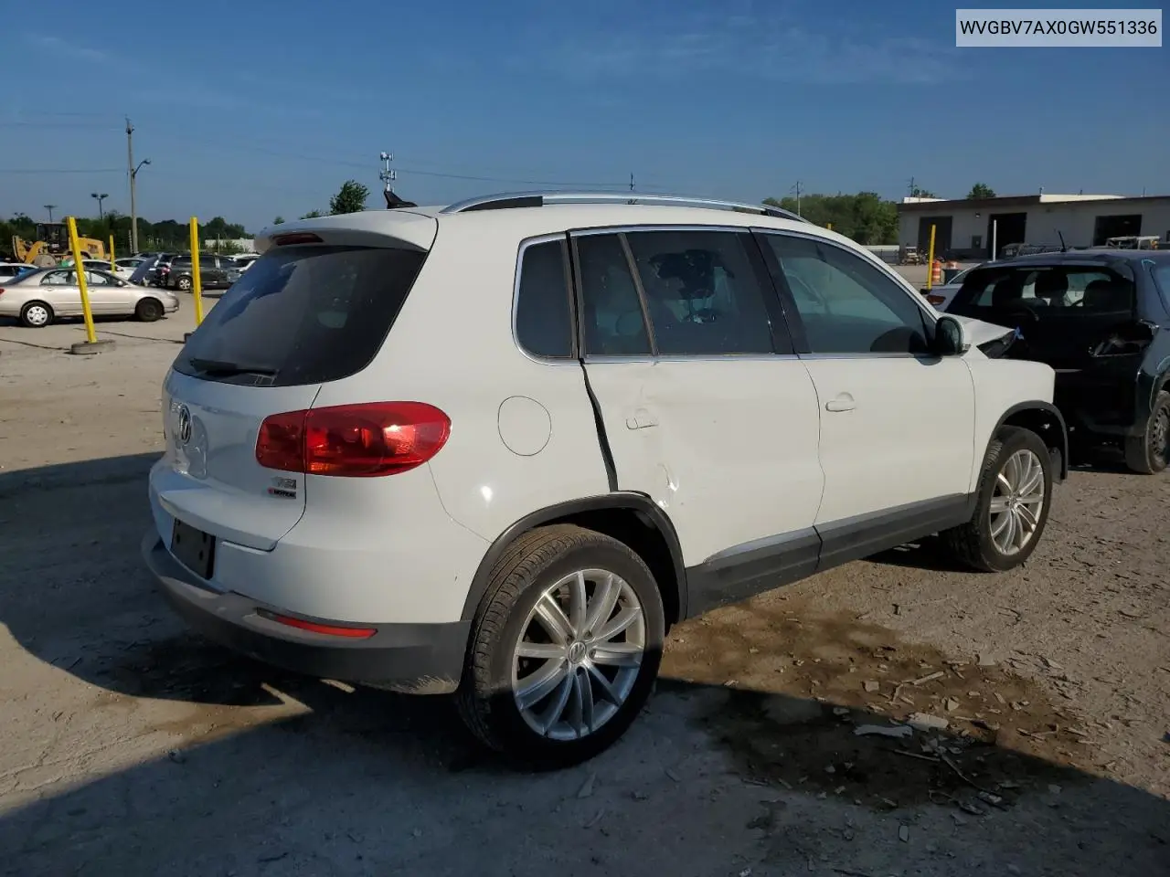 2016 Volkswagen Tiguan S VIN: WVGBV7AX0GW551336 Lot: 61378515