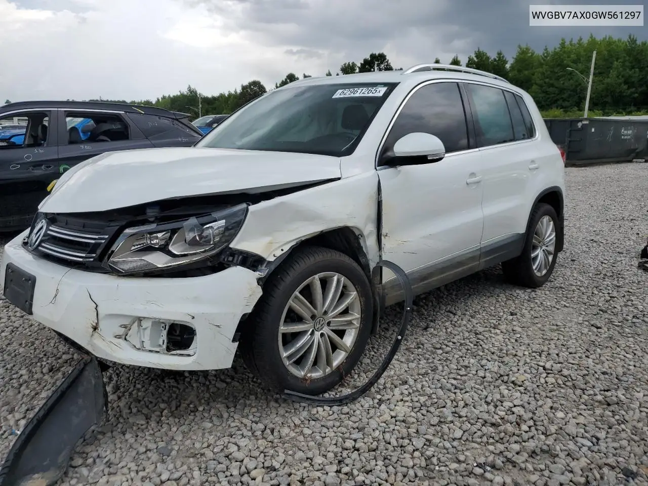 2016 Volkswagen Tiguan S VIN: WVGBV7AX0GW561297 Lot: 62961265