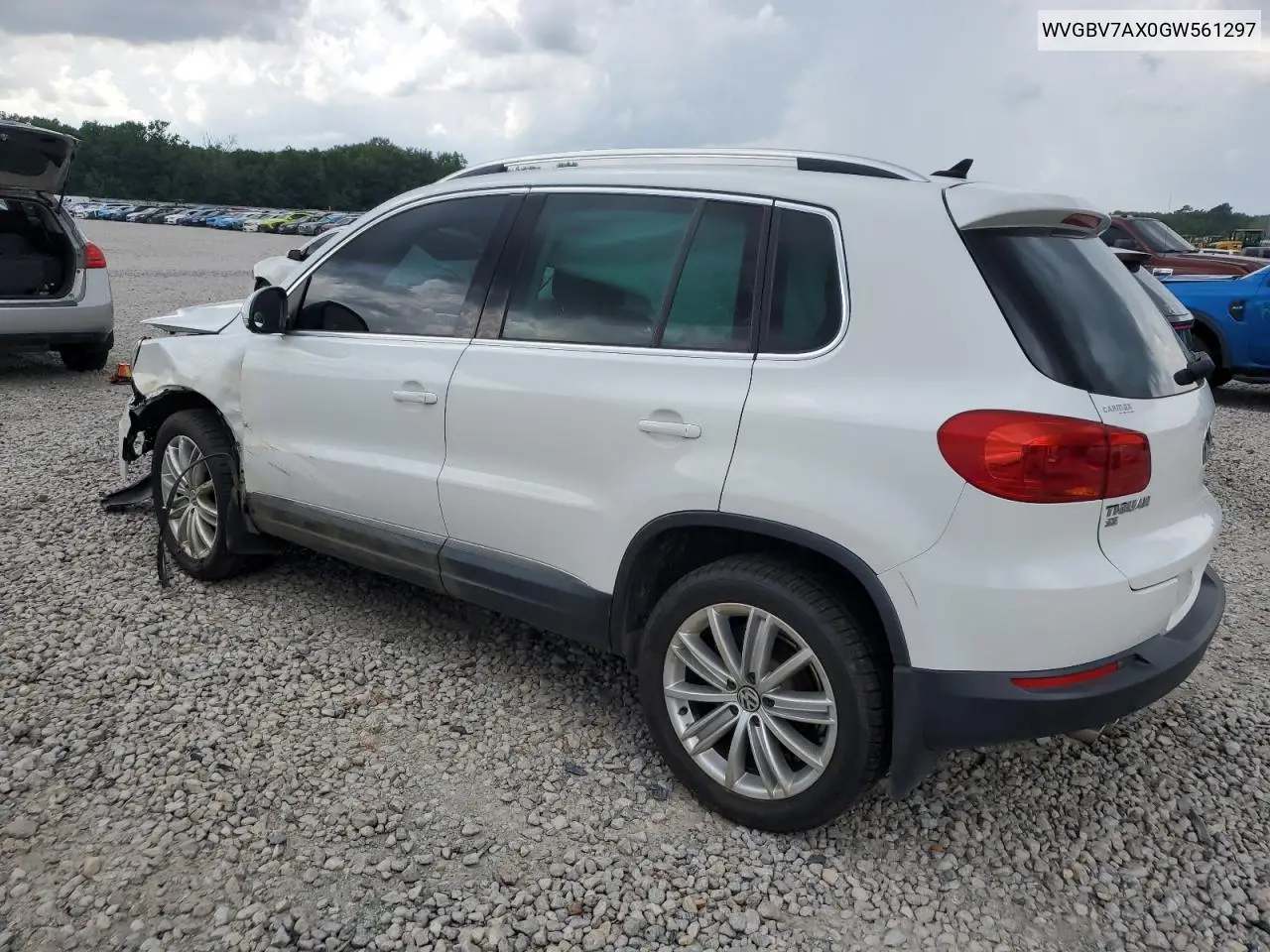 2016 Volkswagen Tiguan S VIN: WVGBV7AX0GW561297 Lot: 62961265