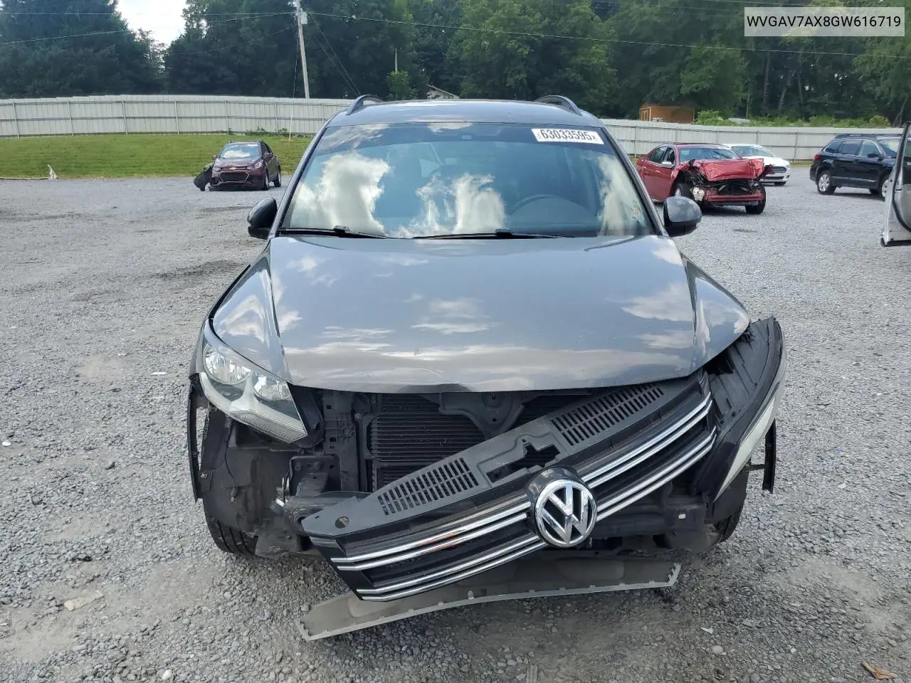 2016 Volkswagen Tiguan S VIN: WVGAV7AX8GW616719 Lot: 63033595