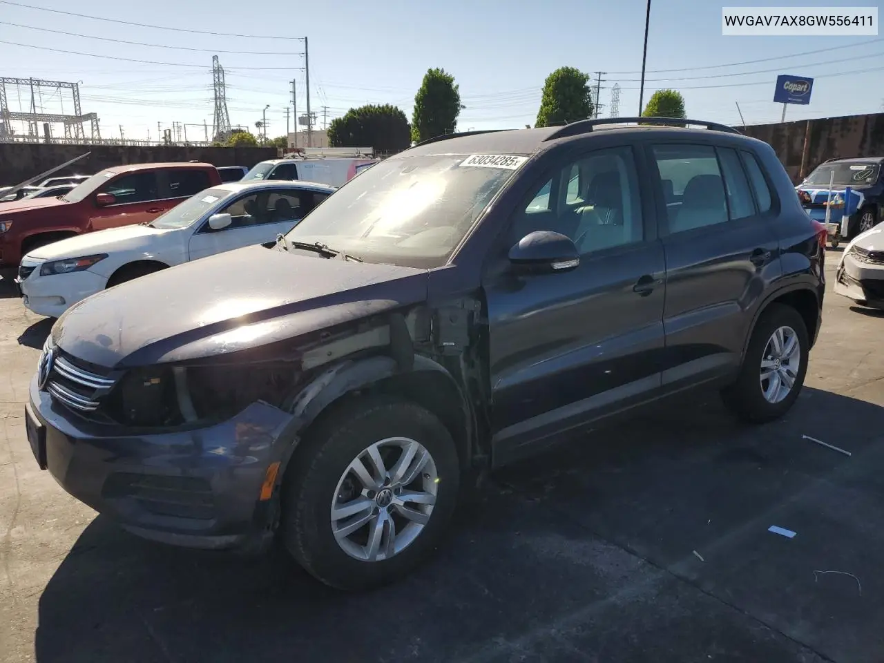 2016 Volkswagen Tiguan S VIN: WVGAV7AX8GW556411 Lot: 63034285