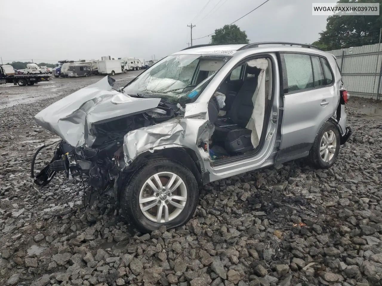 2017 Volkswagen Tiguan S VIN: WVGAV7AXXHK039703 Lot: 59175923