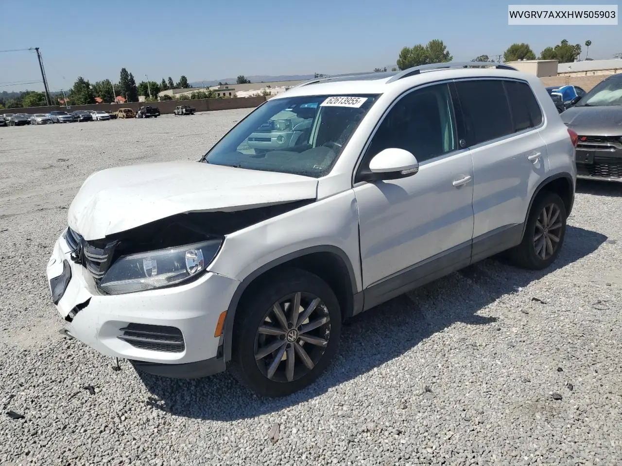 2017 Volkswagen Tiguan Wolfsburg VIN: WVGRV7AXXHW505903 Lot: 62613955