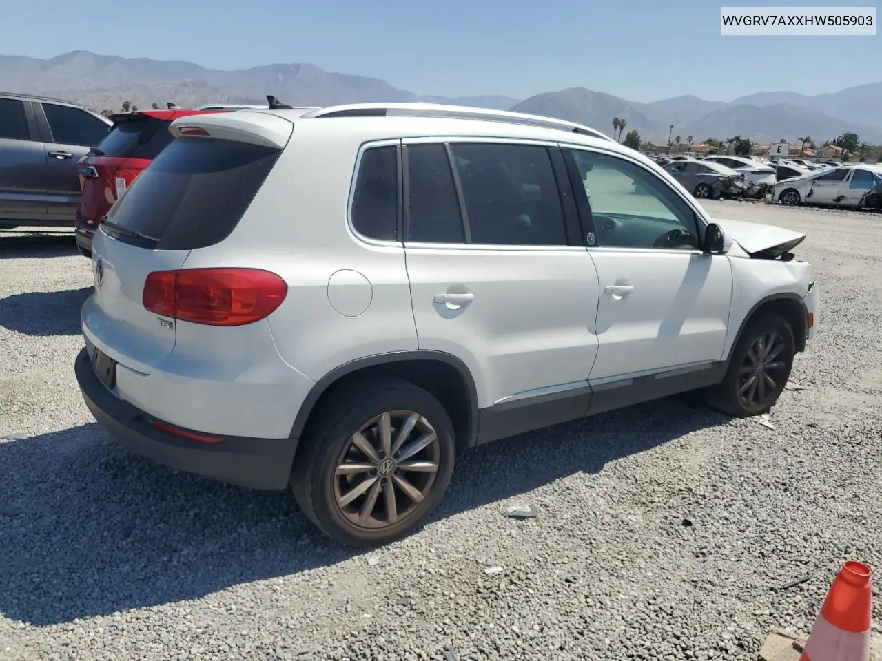 2017 Volkswagen Tiguan Wolfsburg VIN: WVGRV7AXXHW505903 Lot: 62613955