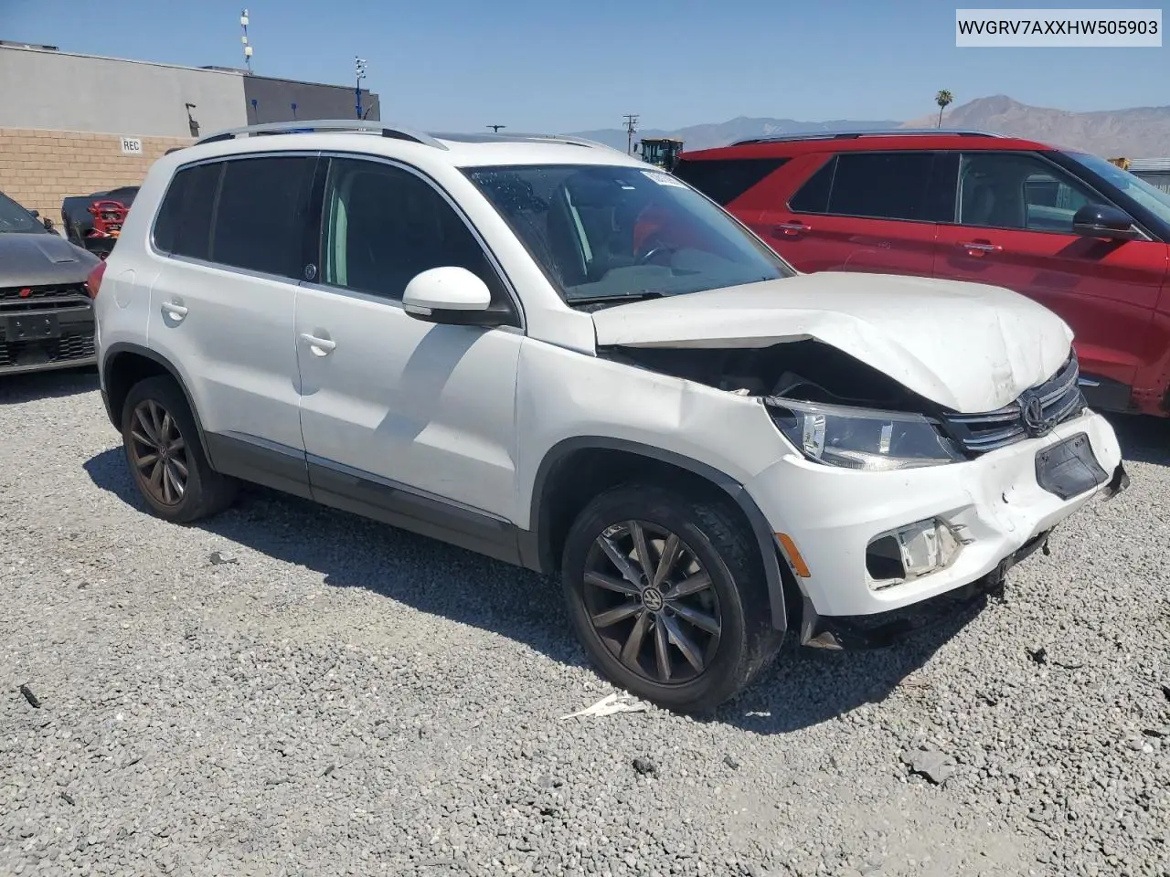 2017 Volkswagen Tiguan Wolfsburg VIN: WVGRV7AXXHW505903 Lot: 62613955
