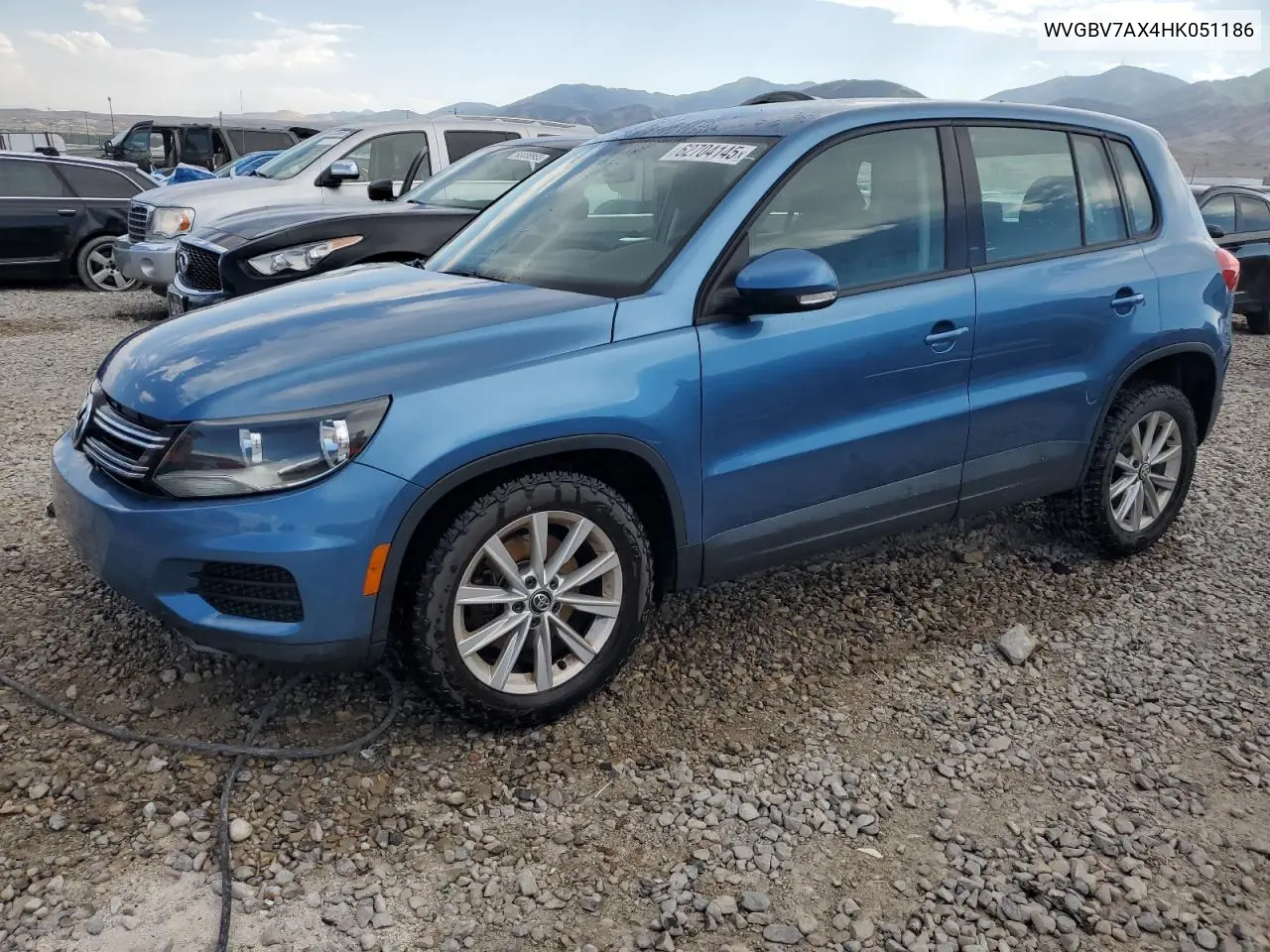 2017 Volkswagen Tiguan S VIN: WVGBV7AX4HK051186 Lot: 62704145