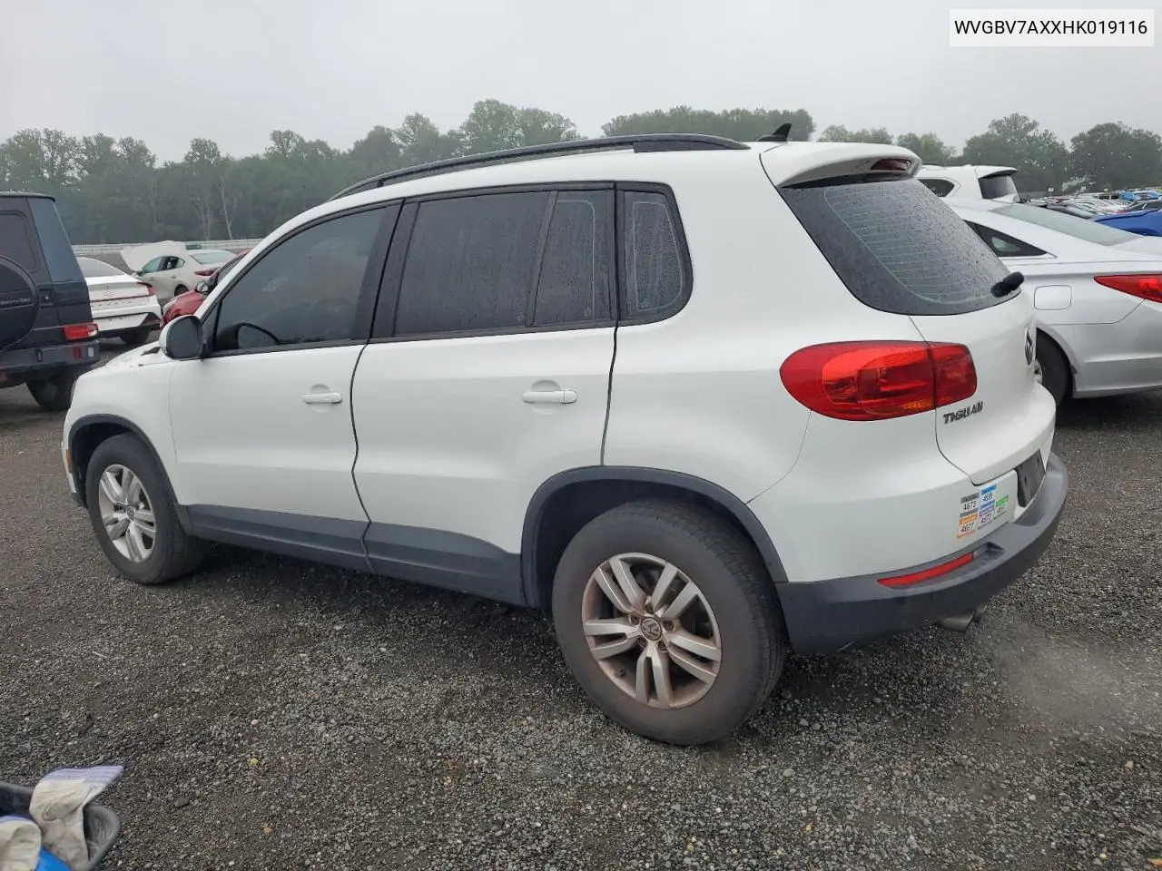 2017 Volkswagen Tiguan S VIN: WVGBV7AXXHK019116 Lot: 62727585