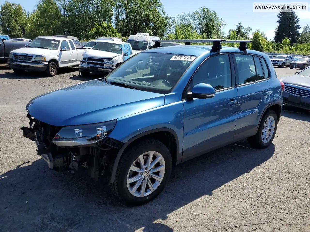 2017 Volkswagen Tiguan S VIN: WVGAV7AX5HK051743 Lot: 62784215