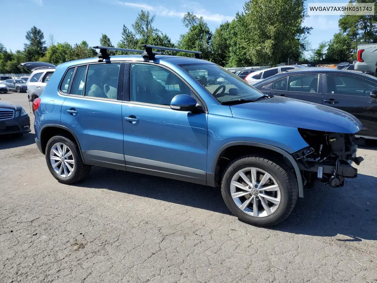 2017 Volkswagen Tiguan S VIN: WVGAV7AX5HK051743 Lot: 62784215