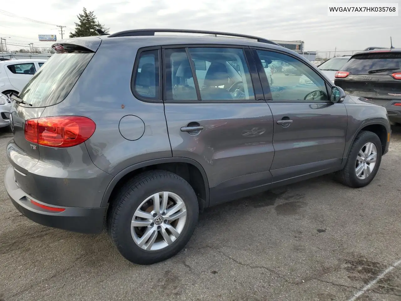 2017 Volkswagen Tiguan S VIN: WVGAV7AX7HK035768 Lot: 83084894